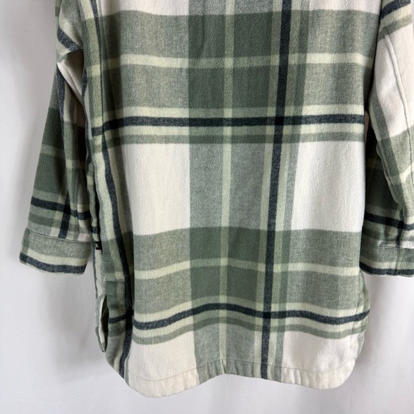 Banana Republic Women's Plaid Flannel Shirt Jacket, Black/Green/Brow - Picture 14 of 15